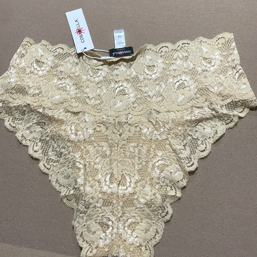NWT Cosabella panties lace  blush 1x made in Italy stretch - Picture 4 of 6